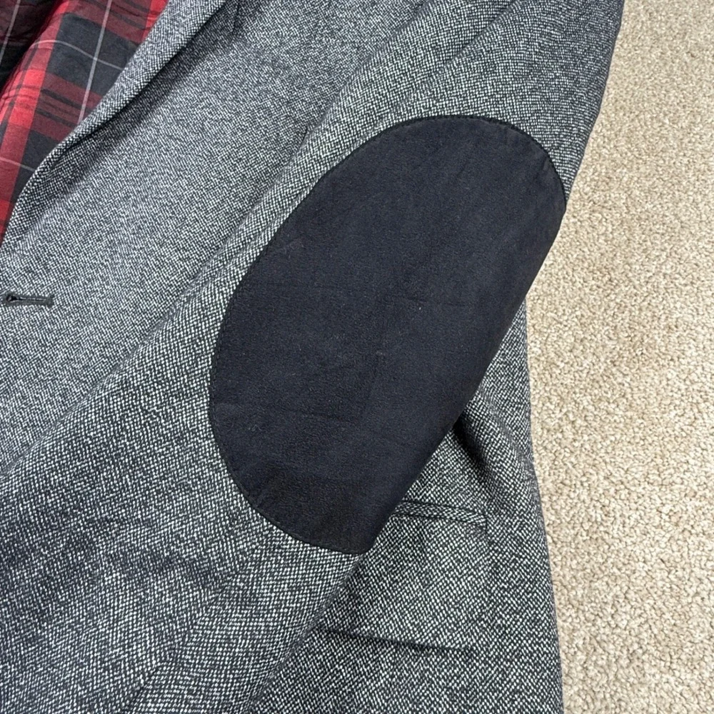 Bar III Men 40R Gray Sport Coat Blazer Carnaby Collection Slim Fit Elbow Patch - Picture 5 of 12